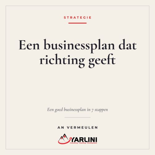 Cover eBook Een goed businessplan in 7 stappen van An Vermeulen, Yarlini businessplan opstellen